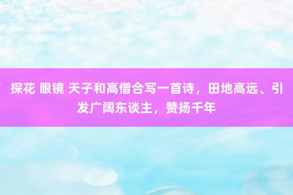 探花 眼镜 天子和高僧合写一首诗，田地高远、引发广阔东谈主，赞扬千年
