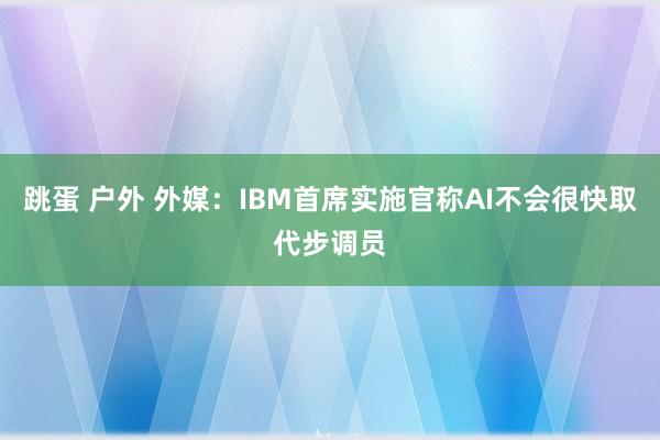 跳蛋 户外 外媒：IBM首席实施官称AI不会很快取代步调员