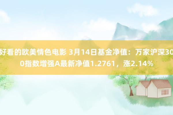 好看的欧美情色电影 3月14日基金净值：万家沪深300指数增强A最新净值1.2761，涨2.14%