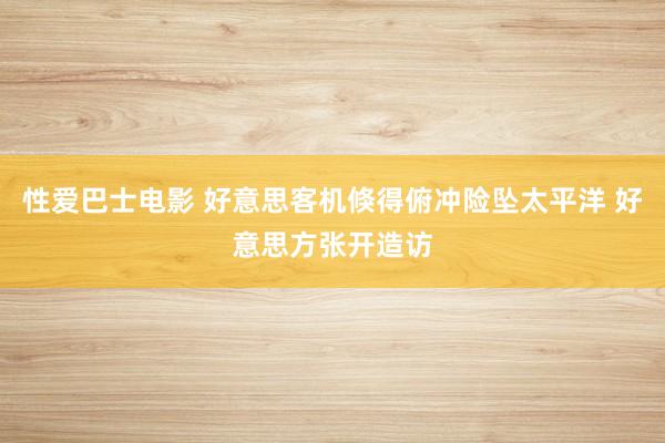 性爱巴士电影 好意思客机倏得俯冲险坠太平洋 好意思方张开造访