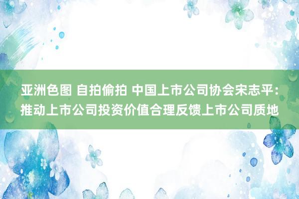 亚洲色图 自拍偷拍 中国上市公司协会宋志平：推动上市公司投资价值合理反馈上市公司质地