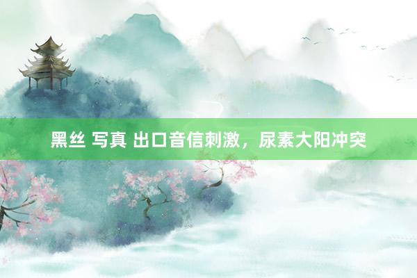 黑丝 写真 出口音信刺激，尿素大阳冲突