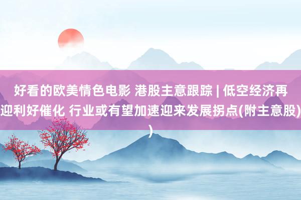 好看的欧美情色电影 港股主意跟踪 | 低空经济再迎利好催化 行业或有望加速迎来发展拐点(附主意股)