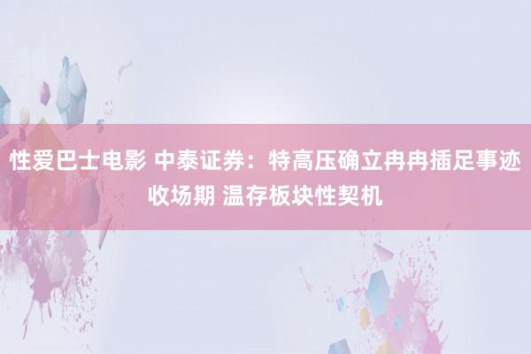 性爱巴士电影 中泰证券：特高压确立冉冉插足事迹收场期 温存板块性契机