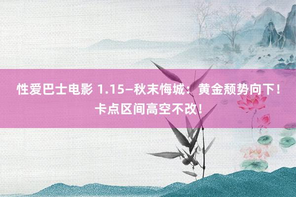 性爱巴士电影 1.15—秋末悔城：黄金颓势向下！卡点区间高空不改！