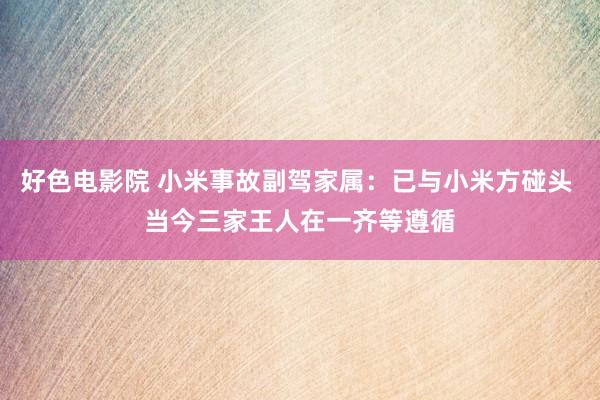 好色电影院 小米事故副驾家属：已与小米方碰头 当今三家王人在一齐等遵循