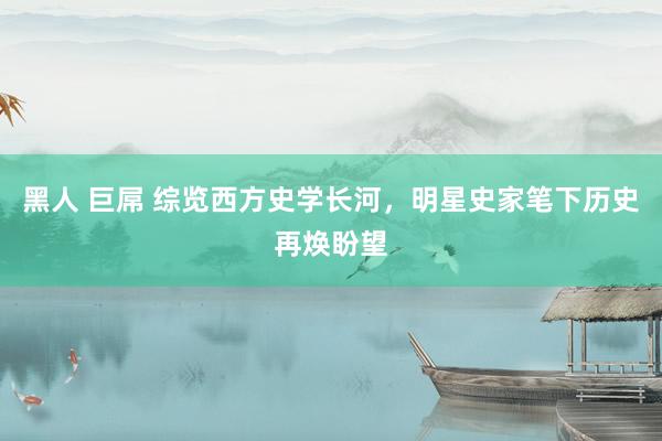 黑人 巨屌 综览西方史学长河，明星史家笔下历史再焕盼望