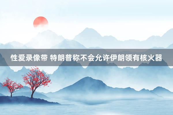 性爱录像带 特朗普称不会允许伊朗领有核火器