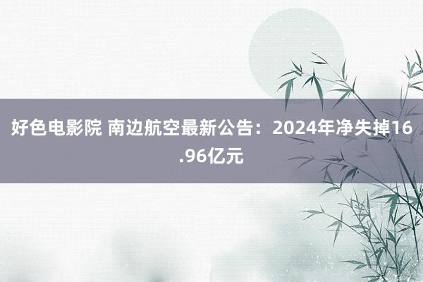 好色电影院 南边航空最新公告：2024年净失掉16.96亿元