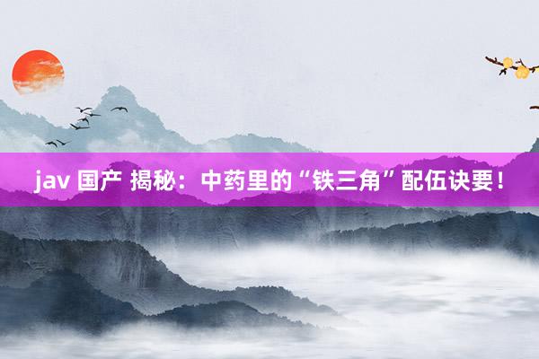 jav 国产 揭秘：中药里的“铁三角”配伍诀要！