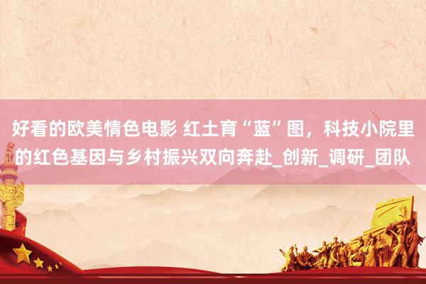 好看的欧美情色电影 红土育“蓝”图，科技小院里的红色基因与乡村振兴双向奔赴_创新_调研_团队