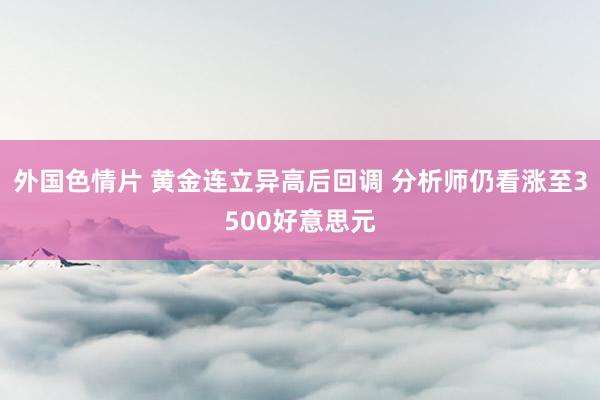 外国色情片 黄金连立异高后回调 分析师仍看涨至3500好意思元