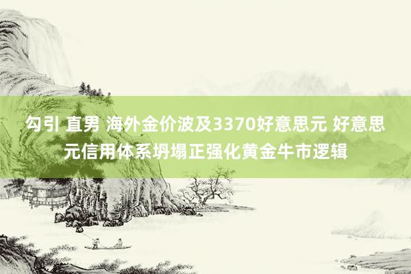 勾引 直男 海外金价波及3370好意思元 好意思元信用体系坍塌正强化黄金牛市逻辑