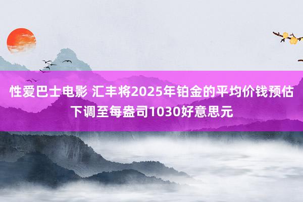 性爱巴士电影 汇丰将2025年铂金的平均价钱预估下调至每盎司1030好意思元