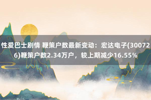 性爱巴士剧情 鞭策户数最新变动：宏达电子(300726)鞭策户数2.34万户，较上期减少16.55%