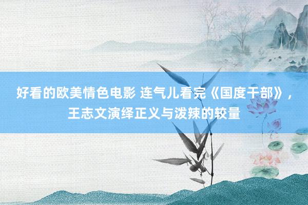 好看的欧美情色电影 连气儿看完《国度干部》，王志文演绎正义与泼辣的较量